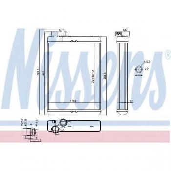 Calefactor NISSENS 70231, intercambiador de calor para calefacción interior