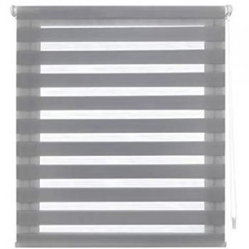 Estor Enrollable Noche y Día Sin Herramientas Modelo Indus - Easy Fix Gris Plata 130x180 cm