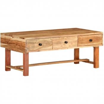 Mesa de salón madera maciza de acacia 100x50x40 cm Marrón