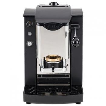 Faber Slot Inox - Máquina de Café Automática/Manual a Cialde 44 mm con Pressacialda de Latón, Estructura de Metal Negro y Frontal de Acero Inoxidable