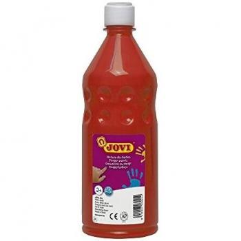 Jovi- Botella de Pintura Dedos, Color bermellón, 750 mililitros