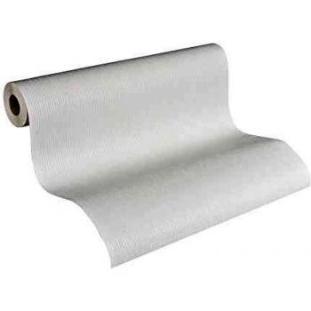 White Paintable Non-Woven Wallpaper 241511, Textured Stripe Design