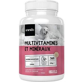 Multivitamínico para Perros 365 Comprimidos | 23 Vitaminas y Minerales para Perros, Suplemento con Vitamina C, B12 Calcio con Vitamina D, Magnesio y Potasio para la Salud, Inmunidad y Más