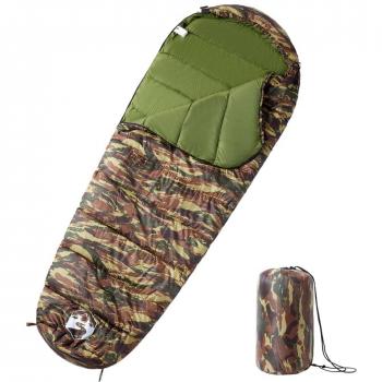 Saco de dormir tipo momia de camping para adultos 3 estaciones color camuflaje, navy and blue, negro y rojo