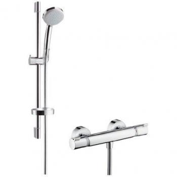 Hansgrohe 27034000 Croma 100 Vario set de ducha con termostato, 0,65m, 2 tipos de chorro, cromo