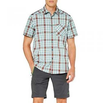 Odlo - Camiseta S/S Mythen para Hombre, Hombre, Color Snow White - Arctic - Chili Oil - Check, tamaño Extra-Large