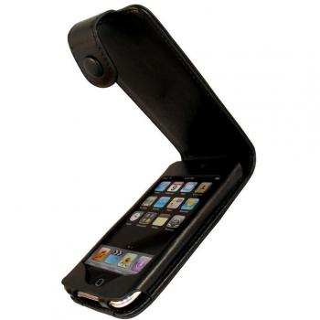 igadgitz IX-PTD2-0MK0 Funda De Cuero Piel Carcasa Case Cover Para Apple iPod Touch 2 3 Gen y Pantalla Protector - Negro