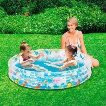 Piscina Hinchable Infantil Summer Wave Redonda 214L Con Motivos Marinos +3A Multicolor Ø152x30,5 Cm