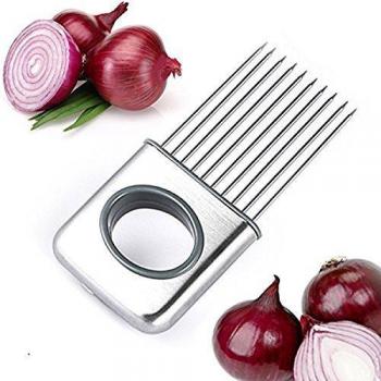 LifeJoy Herramienta de la cocina de la cebolla Titular de patata de la legumbre cortador de la máquina de cortar Gadget acero inoxidable Tenedor rebanar Quita Olores Ayuda Gadget corte Chopper