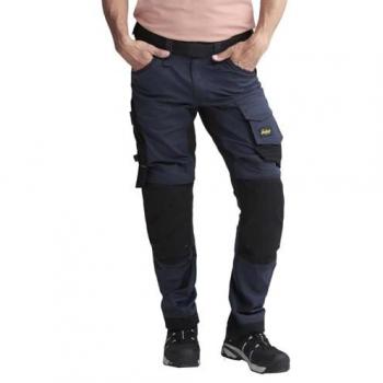 Snickers Workwear Pantalones largos de cargo elásticos AllroundWork Slim Fit Azul Marino-Negro Talla 56 Unisex Adulto