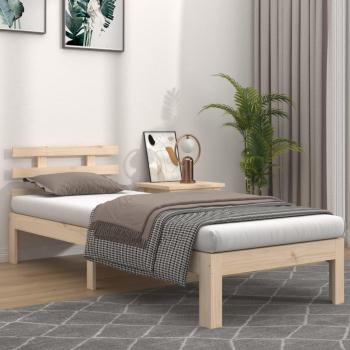 Cama de Madera Maciza 90x200cm con estructura resistente, diseño elegante y acabado natural