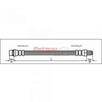Metzger 4114655 Tubo flexible de frenos