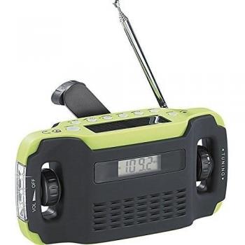 Infactory Radio a manovella: Radio con custodia solare e Dinamo Senza batteria con lampada a LED
