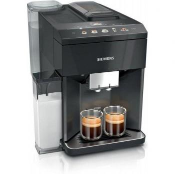 Cafetera eléctrica totalmente automática Siemens EQ.500 TQ515D09 con 10 especialidades y función Aromadouble Shot, color negro piano, capacidad de 1,9 L