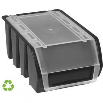 Gaveta sostenible con tapa 0,9 litros 16x11,5x7,5 cm negro Archivo 2000 CP14900316C NE