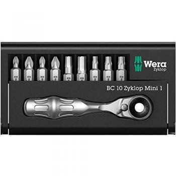 Wera 05073645001 Ratchet Set Kraftform Kompakt Zyklop Mini 1, Silver