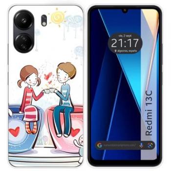 Funda de Silicona con Diseño Café para Xiaomi Redmi 13C