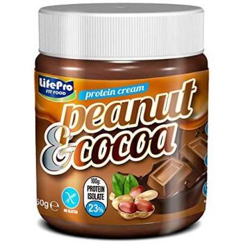 LIFE PRO FITFOOD PROTEIN CREAM PEANUT COCOA 250G | Crema Hiperproteica con Sabor A Cacahuete Chocolate | 22% de Proteína | Sin gluten | Ideal para deport