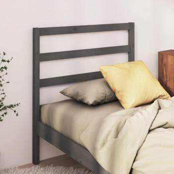 Cabecero de cama gris 95x4x100 cm madera maciza de pino