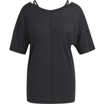 Adidas Camiseta Manga Corta Yoga Studio Oversized Negro Mujer