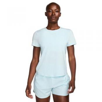 Nike Dri-FIT One Classic Camiseta de Entrenamiento Manga Corta Mujer, Talla L, Color Negro y Azul