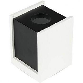 Portafaretto Cuadrado de Techo en Yeso Blanco con Borde Metálico Negro para GU10 y GU5.3 - V-Tac VT-860