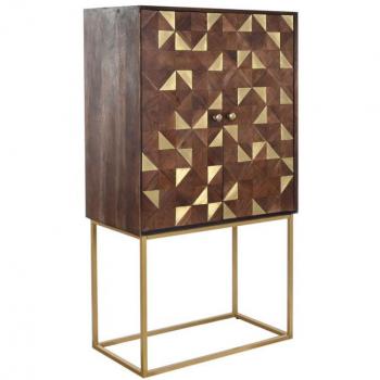 Aparador DKD Home Decor MB-183452 Blanco Negro Multicolor Dorado Marrón oscuro Marrón claro Metal Madera de mango 84 x 43 x 152 cm