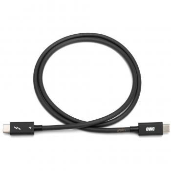 OWC 0.7 Meter Thunderbolt 4 / USB-C Cable - High-Speed Data Transfer, 100W Power Delivery, Black