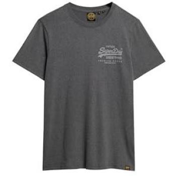 Camiseta de Hombre Superdry Classic Vintage Heritage Gris Marl XXL, Casual, Algodón, Manga Corta