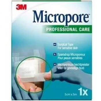 Cinta Quirúrgica Micropore 5cm x 5m para Piel Sensible