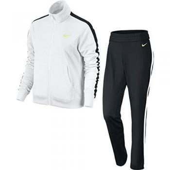 Nike Polyknit Tracksuit - Chandal para mujer, color blanco / negro / verde, talla L