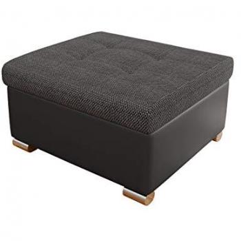 Puf Reposapiés Comfivo 115, Soft 020, Cuero Ecológico y Tapiz, 70 x 68 x 41 cm, Patas de Plástico