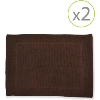 Toalla La Mariposa de Oro 100% Algodón lisa 500 gr Marrón, extra suave. Pack de 2 alfombrines de baño de 45 x 65 cm marrón