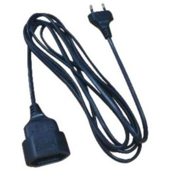 Regleta de enchufes GSC Evolution con cable prolongador negro de 3 metros y sección 2x0.75mm - Alta calidad