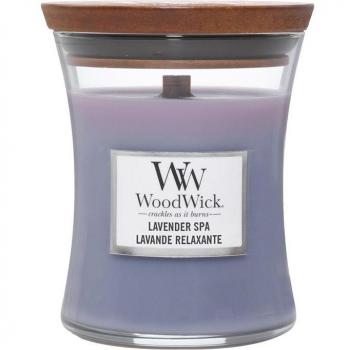 Woodwick Lavender Spa Scented Candle with Wooden Wick 275 g