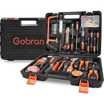Caja Herramientas Completo Portátil 102 piezas.Maletín Herramientas martillo, alicates, juego de herramientas llave ajustable,cinta métrica y bolígrafo probador eléctrico para reparaciones diarias