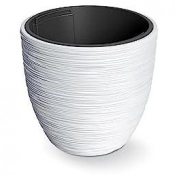 Macetero Blanco FURU con Depósito, 29,8 x 29,8 x 28 cm, Capacidad 15 L