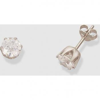 Pendientes de mujer de oro con circonitas incrustadas, elegantes y brillantes