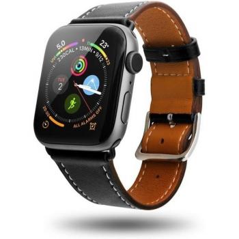 Correa de Cuero Negra para Apple Watch 42/44mm Unotec