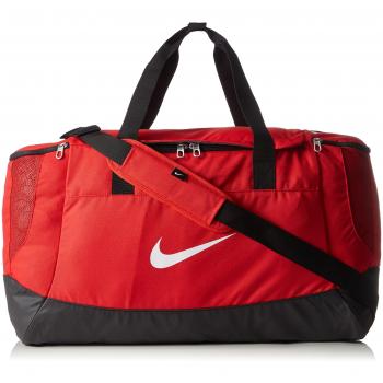 Nike Club Team Swoosh Duff L - Bolsa para hombre, color rojo / negro / blanco, talla única