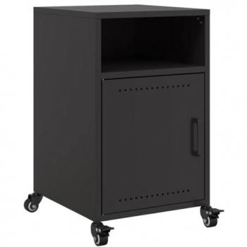 vidaXL Bedside Cabinet Black 36x39x59 cm Steel