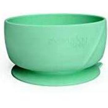 Tazón de Silicona para Bebés con Base Antideslizante, Verde Menta