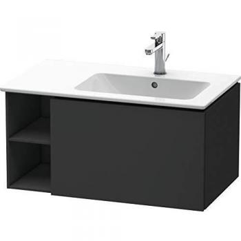 Mueble Bajo Lavabo Duravit L-Cube 82x48,1cm con 1 Cajón y Estante Lateral, Becken Derecho, Color Graphito Mate
