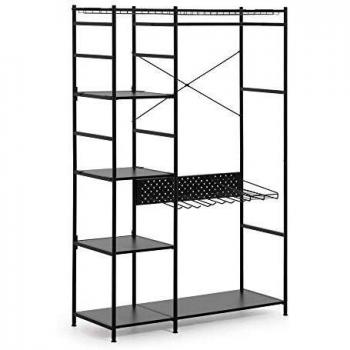 Kave Home - Estantería Storn negra de 120 x 182 cm de acero.