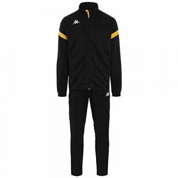 Kappa Chándal Dalcito 3XL Negro/Amarillo - Chándal de hombre, diseño deportivo, incluye chaqueta y pantalones, material ligero y transpirable, ideal para entrenamiento y actividades deportivas