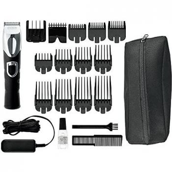 Wahl - Total Beard Grooming Kit con Depiladora para Barba recargable, 15-25 mm, Negro y Acero Inoxidable