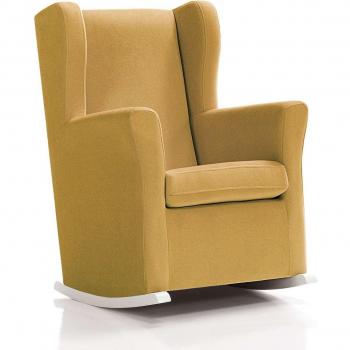 Sillón de lactancia SOGNO tapizado en tela mostaza