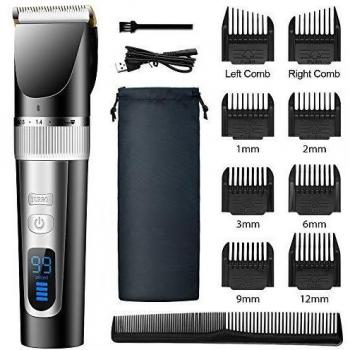 MOULEI Cortapelos Profesional Hombre Máquina de Cortar Pelo Cortador de Pelo Recargable,Barbero Electrico,Recortador de Barba Inalámbrico Y Precisión Afeitadora Corporal para Narizy Orejas