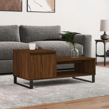 Mesa de café Marrone 100x50x45 cm madera multicapa roble marrón