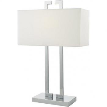 Lámpara de mesa Nile de cromo pulido y marfil suave con 1 luz